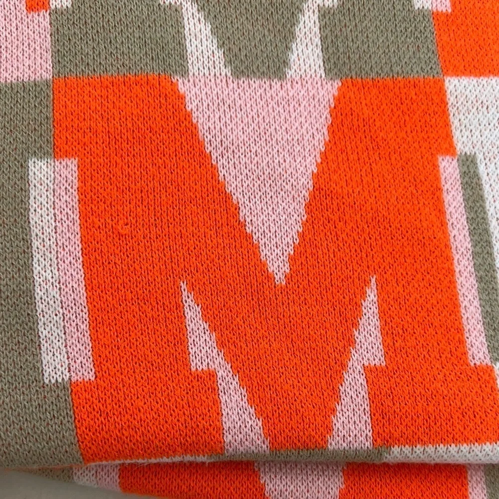 BAUBLEBAR On Repeat Custom Blanket throw LETTER M light pink/orange